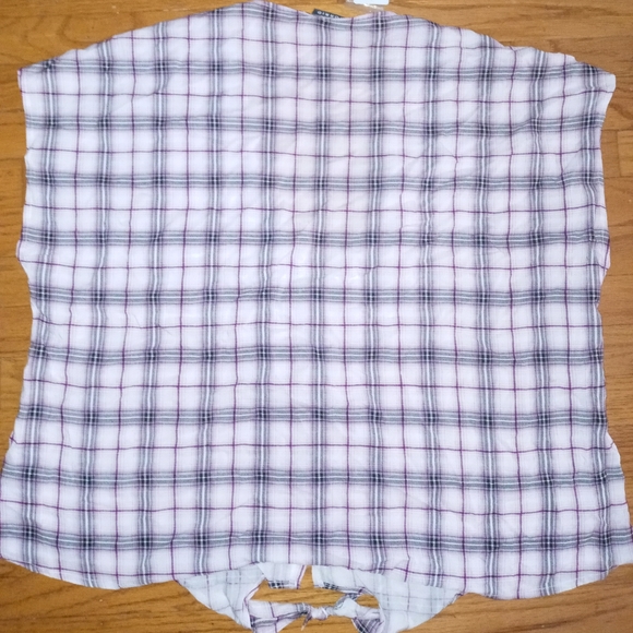 NWT Torrid plaid challis button tie bottom top 00 - Picture 5 of 6